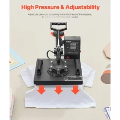 VEVOR Heat Press, 12x10Inch T-Shirt Press Machine, T-shirt Press Heat Press 30x23cm Printing Machine Heat Transfer Sublimation Machine for T-shirts