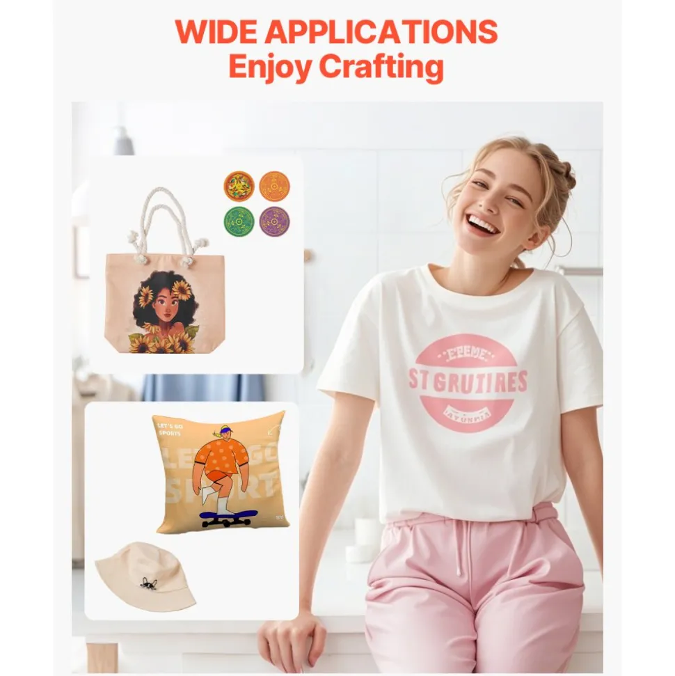 VEVOR Heat Press, 12x10Inch T-Shirt Press Machine, T-shirt Press Heat Press 30x23cm Printing Machine Heat Transfer Sublimation Machine for T-shirts