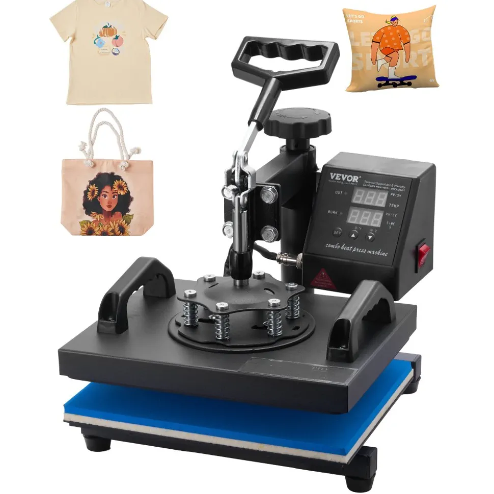 VEVOR Heat Press, 12x10Inch T-Shirt Press Machine, T-shirt Press Heat Press 30x23cm Printing Machine Heat Transfer Sublimation Machine for T-shirts
