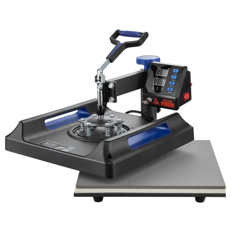 VEVOR Heat Press, 15x15in Swing Away 5 in 1 Heat Press Machine, Digital Control Multifunctional Device, Quick Heating with Safety Features, Ideal for T-shirts, Hats, Caps, Mugs, Plates