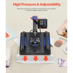 VEVOR Heat Press, 15x15in Swing Away 5 in 1 Heat Press Machine, Digital Control Multifunctional Device, Quick Heating with Safety Features, Ideal for T-shirts, Hats, Caps, Mugs, Plates