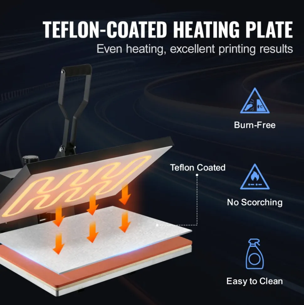 VEVOR Heat Press 16x24, 1700W Power Heat Press Machine, Fast Heating, High Pressure Heat Press Machine for T-Shirt, Digital Industrial Sublimation Printer for Heat Transfer Vinyl, Easy to Use, Black