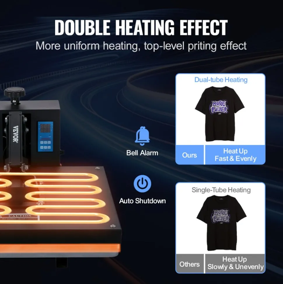 VEVOR Heat Press 16x20, 1700W Power Heat Press Machine, Fast Heating, High Pressure Heat Press Machine for T-Shirt, Digital Industrial Sublimation Printer for Heat Transfer Vinyl, Easy to Use, Black