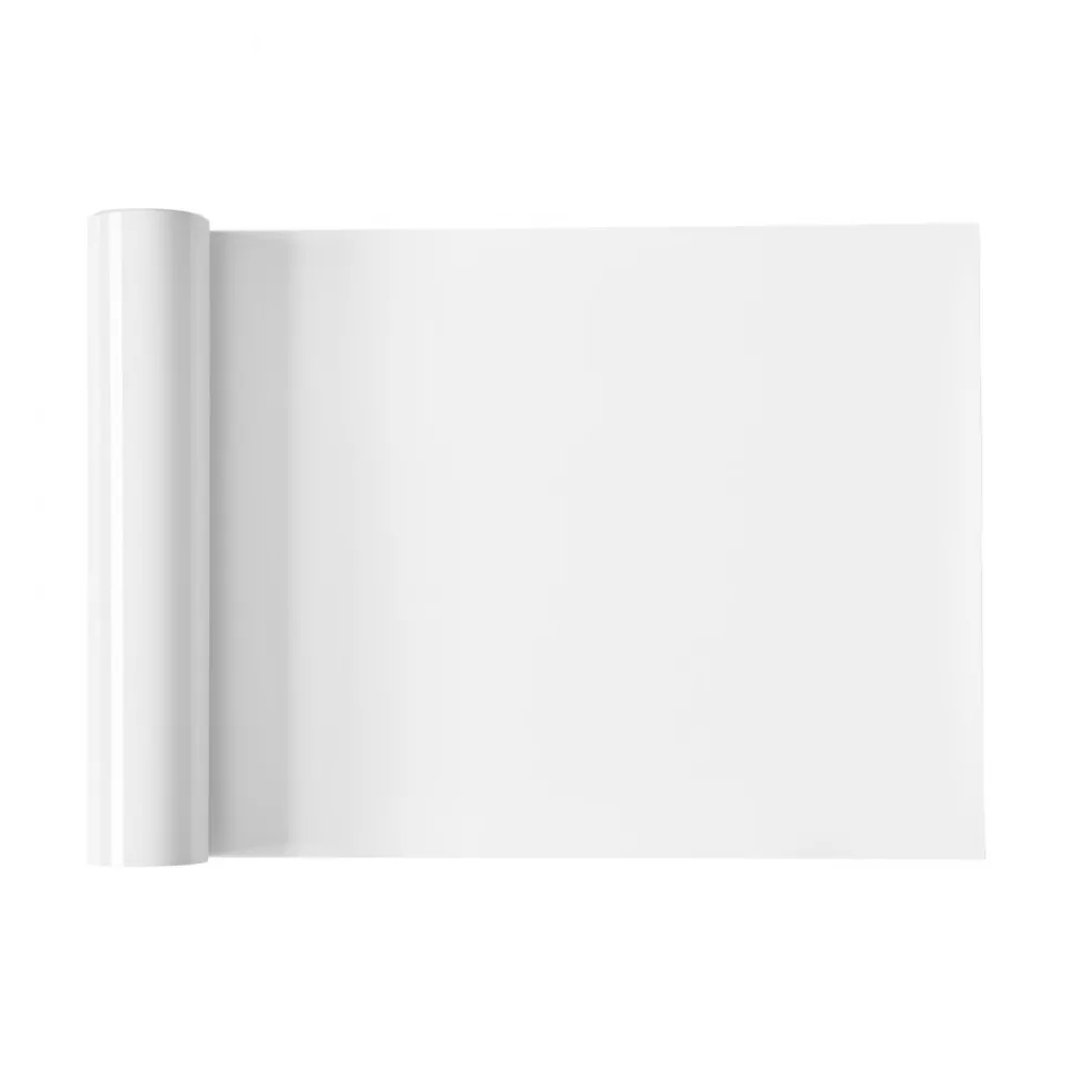 VEVOR Heat Transfer Vinyl, 12 in x 25 ft, Glossy White HTV Iron on Vinyl Roll, Easy to Cut and Weed, Strong Adhesion, Compatible with Cutting Machines, for Various Materials, T-shirts, Pillows, Hats