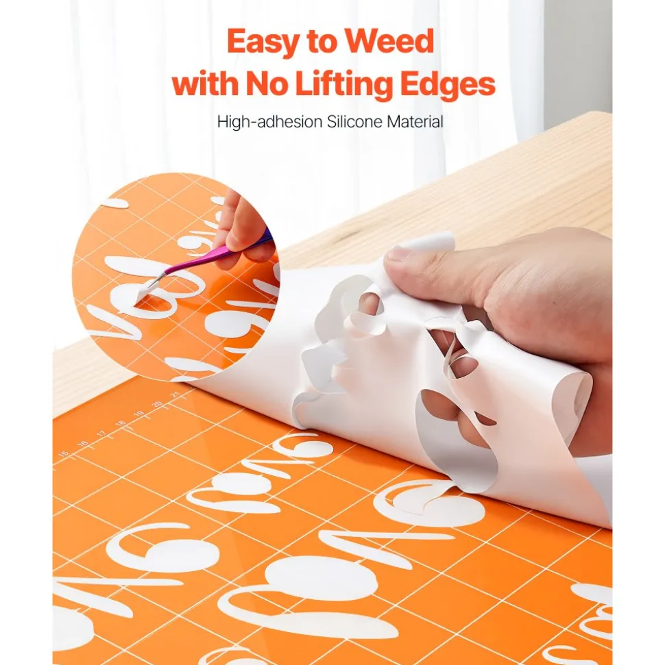 VEVOR Heat Transfer Vinyl, 12 in x 50 ft, Glossy White HTV Iron on Vinyl Roll, Easy to Cut and Weed, Strong Adhesion, Compatible with Cutting Machines, for Various Materials, T-shirts, Pillows, Hats