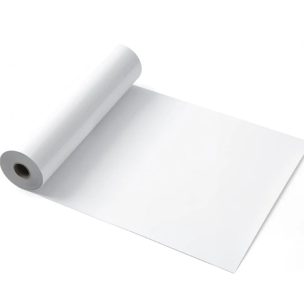 VEVOR Heat Transfer Vinyl, 12 in x 50 ft, Glossy White HTV Iron on Vinyl Roll, Easy to Cut and Weed, Strong Adhesion, Compatible with Cutting Machines, for Various Materials, T-shirts, Pillows, Hats