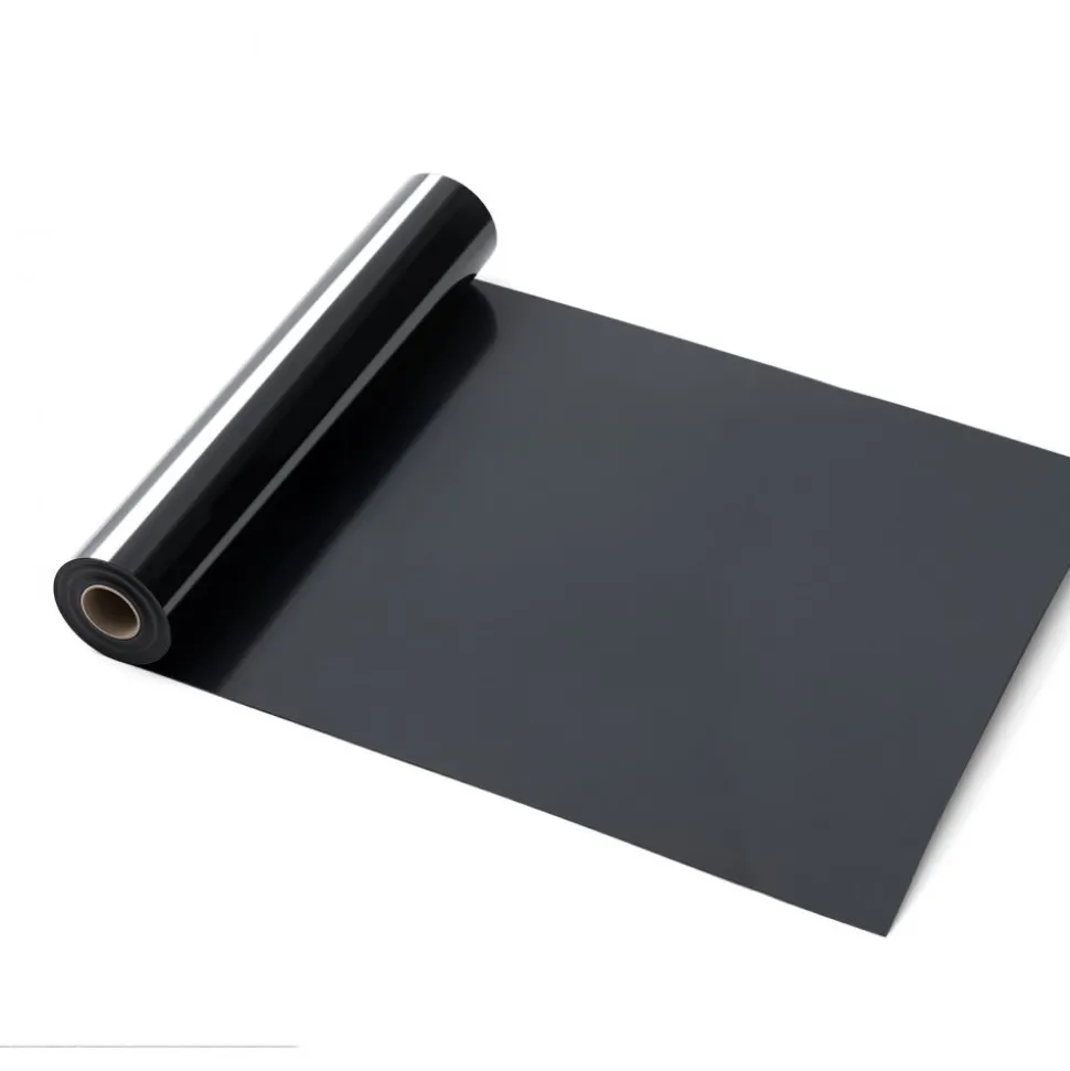 VEVOR Heat Transfer Vinyl, 12 in x 25 ft, Glossy Black HTV Iron on Vinyl Roll, Easy to Cut and Weed, Strong Adhesion, Compatible with Cutting Machines, for Various Materials, T-shirts, Pillows, Hats