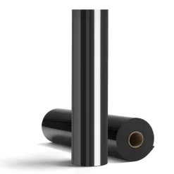 VEVOR Heat Transfer Vinyl, 12 in x 50 ft, Glossy Black HTV Iron on Vinyl Roll, Easy to Cut and Weed, Strong Adhesion, Compatible with Cutting Machines, for Various Materials, T-shirts, Pillows, Hats