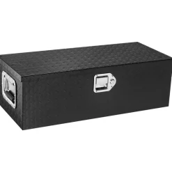 VEVOR Heavy Duty Aluminum Truck Bed Tool Box, Diamond Plate Tool Box with Side Handle and Lock Keys, Storage Tool Box Chest Box Organizer for Pickup, RV, Trailer, Truck Bed, 30"x13"x9.6", Black