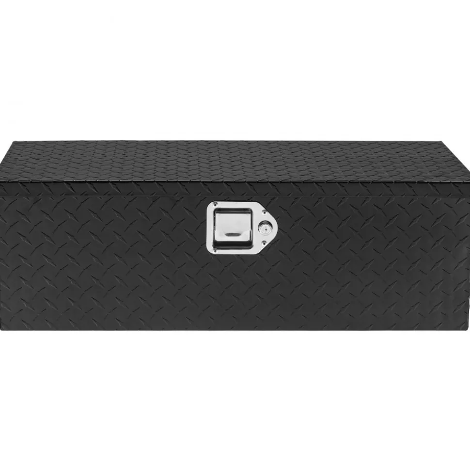 VEVOR Heavy Duty Aluminum Truck Bed Tool Box, Diamond Plate Tool Box with Side Handle and Lock Keys, Storage Tool Box Chest Box Organizer for Pickup, RV, Trailer, Truck Bed, 30"x13"x9.6", Black