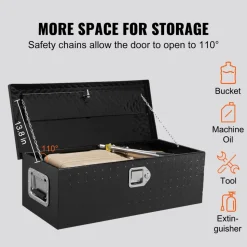 VEVOR Heavy Duty Aluminum Truck Bed Tool Box, Diamond Plate Tool Box with Side Handle and Lock Keys, Storage Tool Box Chest Box Organizer for Pickup, RV, Trailer, Truck Bed, 30