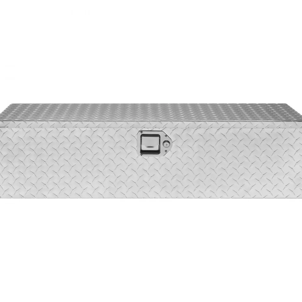 VEVOR Heavy Duty Aluminum Truck Bed Tool Box, Diamond Plate Tool Box with Side Handle and Lock Keys, Storage Tool Box Chest Box Organizer for Pickup, Truck Bed, RV, Trailer, 39"x13"x10", Silver