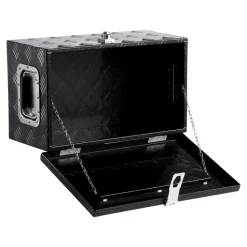 VEVOR Heavy Duty Aluminum Truck Bed Tool Box, Stripes Plated Tool Box with Side Handle and Lock Keys, Storage Toolbox Chest Organizer for Trailer, Pickup, Truck Bed, RV, 20