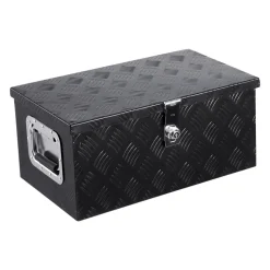 VEVOR Heavy Duty Aluminum Truck Bed Tool Box, Stripes Plated Tool Box with Side Handle and Lock Keys, Storage Toolbox Chest Organizer for Trailer, Pickup, Truck Bed, RV, 20