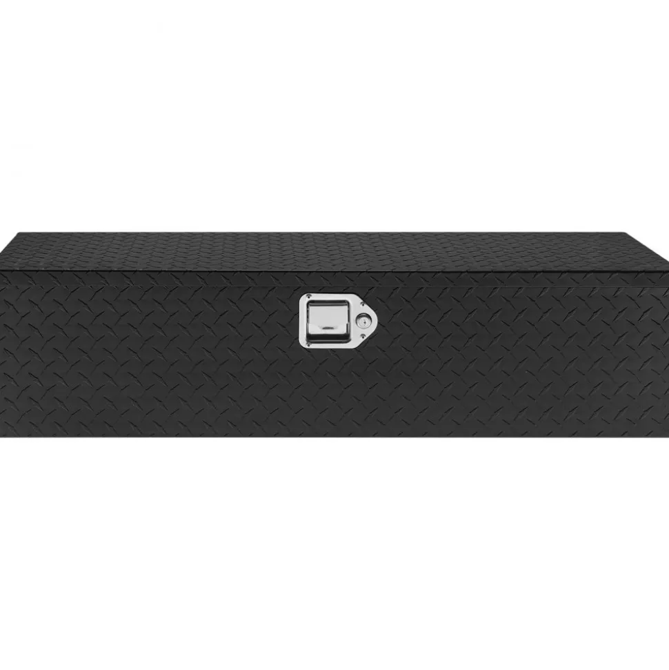 VEVOR Heavy Duty Aluminum Truck Bed Tool Box, Diamond Plate Tool Box with Side Handle and Lock Keys, Storage Tool Box Chest Box Organizer for Pickup, Truck Bed, RV, Trailer, 39"x13"x10", Black