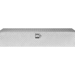 VEVOR Heavy Duty Aluminum Truck Bed Tool Box, Diamond Plate Tool Box with Side Handle and Lock Keys, Storage Tool Box Chest Box Organizer for Pickup, Truck Bed, RV, Trailer, 48"x15"x15", Silver