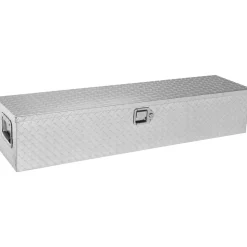 VEVOR Heavy Duty Aluminum Truck Bed Tool Box, Diamond Plate Tool Box with Side Handle and Lock Keys, Storage Tool Box Chest Box Organizer for Pickup, Truck Bed, RV, Trailer, 48