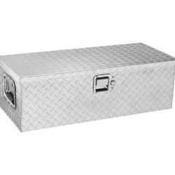VEVOR Heavy Duty Aluminum Truck Bed Tool Box, Diamond Plate Tool Box with Side Handle and Lock Keys, Storage Tool Box Chest Box Organizer for Pickup, Truck Bed, RV, Trailer, 30