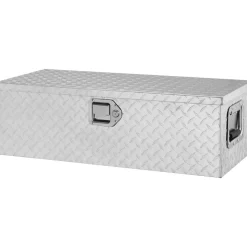 VEVOR Heavy Duty Aluminum Truck Bed Tool Box, Diamond Plate Tool Box with Side Handle and Lock Keys, Storage Tool Box Chest Box Organizer for Pickup, Truck Bed, RV, Trailer, 30