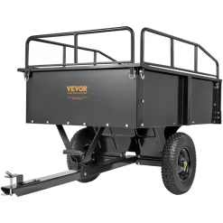 VEVOR Heavy Duty ATV Trailer Steel Dump Cart, 750-Pound 15 Cubic Feet, Garden Utility Trailer with Removable Sides for Riding Lawn Mower Tractor