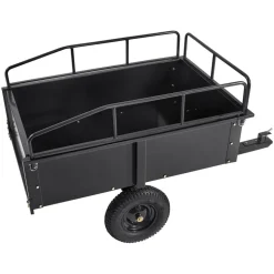 VEVOR Heavy Duty ATV Trailer Steel Dump Cart, 750-Pound 15 Cubic Feet, Garden Utility Trailer with Removable Sides for Riding Lawn Mower Tractor