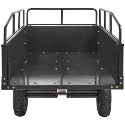 VEVOR Heavy Duty ATV Trailer Steel Dump Cart, 750-Pound 15 Cubic Feet, Garden Utility Trailer with Removable Sides for Riding Lawn Mower Tractor