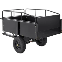 VEVOR Heavy Duty ATV Trailer Steel Dump Cart, 750-Pound 15 Cubic Feet, Garden Utility Trailer with Removable Sides for Riding Lawn Mower Tractor