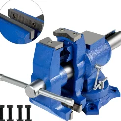 VEVOR 5" Heavy Duty Bench Vise, Double Swivel Rotating Vise Head/Body Rotates 360°,Pipe Vise Bench Vices 30Kn Clamping Force,for Clamping Fixing Equipment Home or Industrial Use