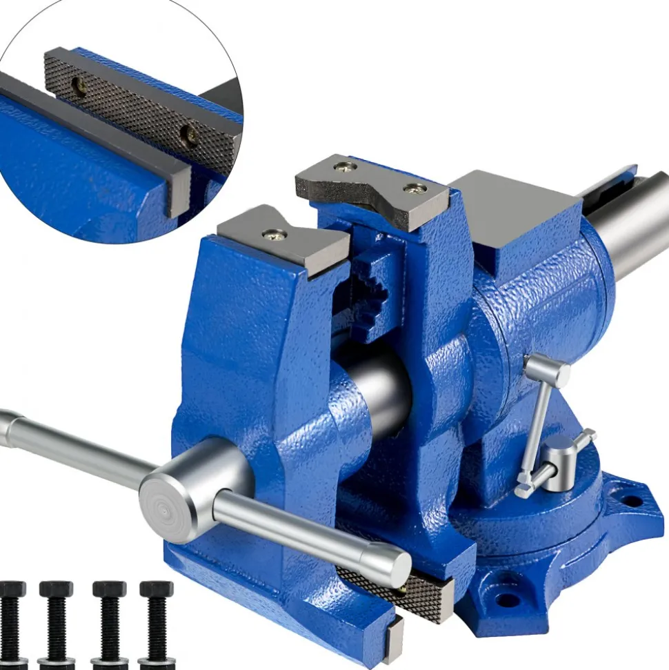 VEVOR 5" Heavy Duty Bench Vise, Double Swivel Rotating Vise Head/Body Rotates 360°,Pipe Vise Bench Vices 30Kn Clamping Force,for Clamping Fixing Equipment Home or Industrial Use