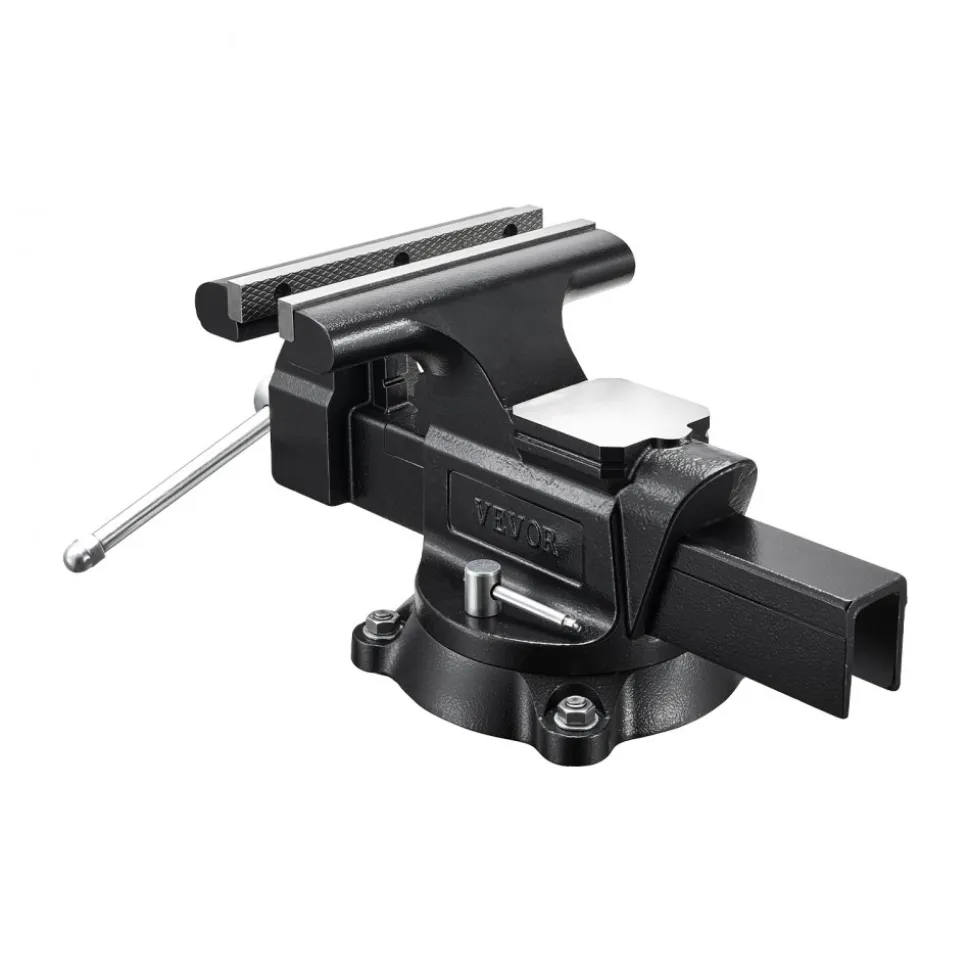 VEVOR Heavy Duty Bench Vise, 10" Jaw Width, Multi-Purpose Ductile Iron Bench Vise with Anvil and 360-Degree Locking Swivel Base, 4.3" Throat Depth, 10" Max Jaw Opening, for Drilling, Pipe Cutting