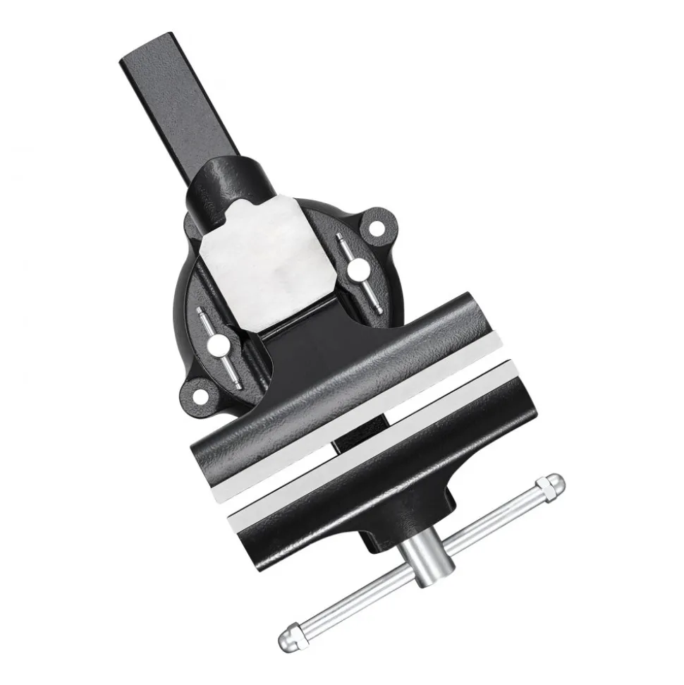VEVOR Heavy Duty Bench Vise, 10" Jaw Width, Multi-Purpose Ductile Iron Bench Vise with Anvil and 360-Degree Locking Swivel Base, 4.3" Throat Depth, 10" Max Jaw Opening, for Drilling, Pipe Cutting