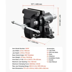 VEVOR Heavy Duty Bench Vise, 5.5