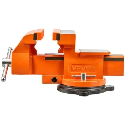 VEVOR Heavy Duty Bench Vise, 4" Jaw Width, Multi-Purpose Ductile Iron Bench Vise with Anvil and 360-Degree Locking Swivel Base, 2.24" Throat Depth, 4.7" Max Jaw Opening, for Drilling, Pipe Cutting
