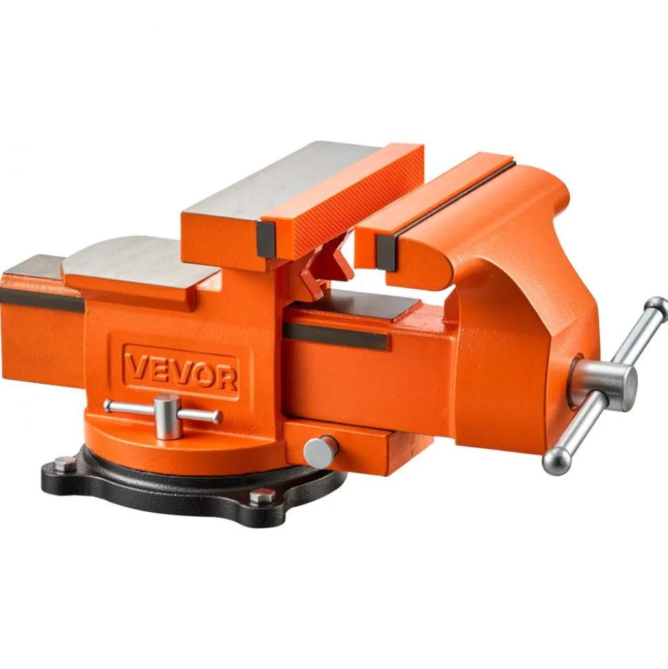 VEVOR Heavy Duty Bench Vise, 4" Jaw Width, Multi-Purpose Ductile Iron Bench Vise with Anvil and 360-Degree Locking Swivel Base, 2.24" Throat Depth, 4.7" Max Jaw Opening, for Drilling, Pipe Cutting