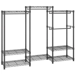 VEVOR Heavy Duty Clothes Rack, Rolling Clothing Garment Rack with 4 Hang Rods & 8 Storage Tiers, Adjustable Custom Closet Rack, Freestanding Wardrobe for Hanging Clothes, 800 lbs Load Capacity
