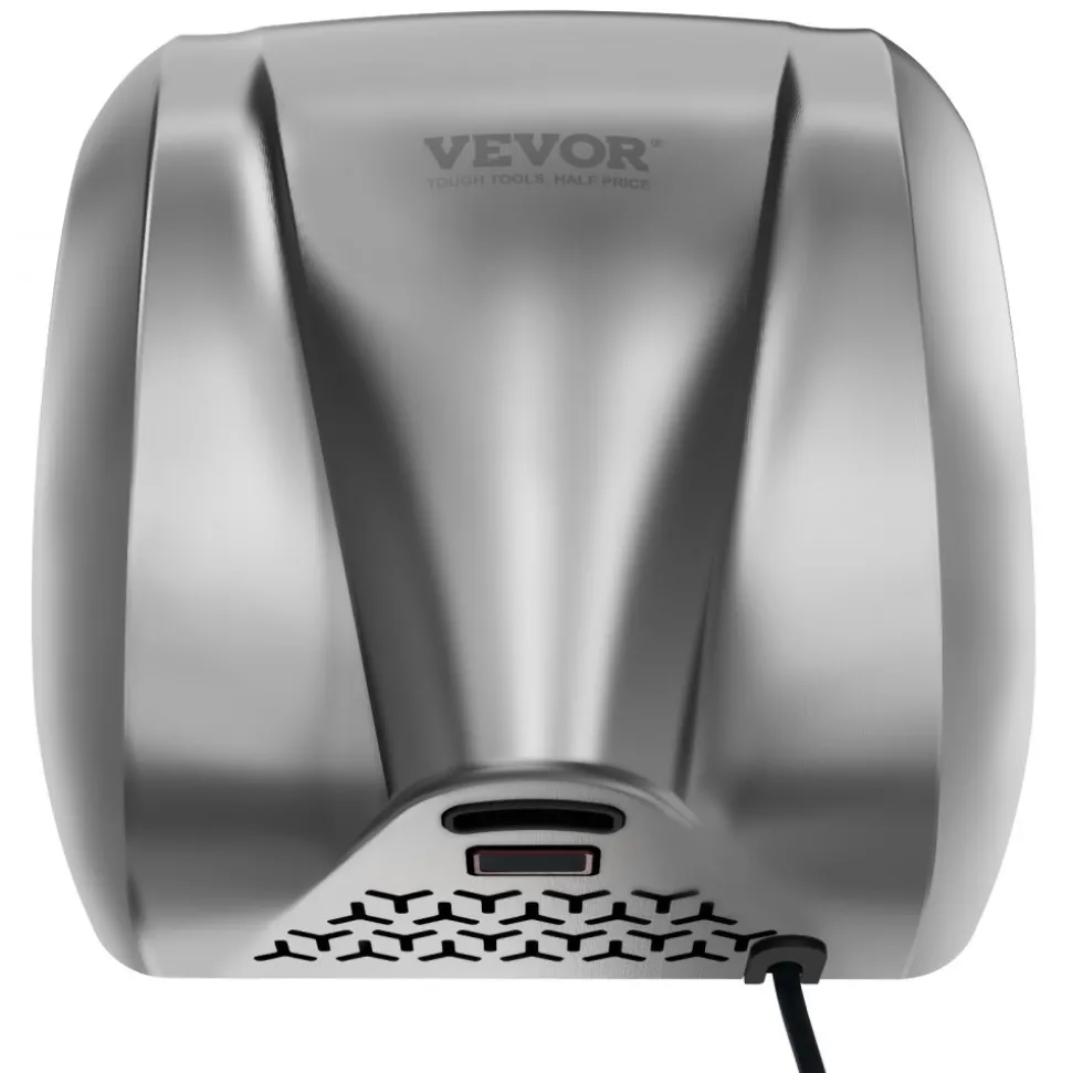 VEVOR Heavy Duty Commercial Hand Dryer, 1300W Automatic High Speed Stainless Steel Warm Wind Hand Blower, 120V Plug In/Hardwired Two Power Options, Compliant for Industry Business Restrooms