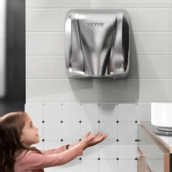 VEVOR Heavy Duty Commercial Hand Dryer, 1300W Automatic High Speed Stainless Steel Warm Wind Hand Blower, 120V Plug In/Hardwired Two Power Options, Compliant for Industry Business Restrooms