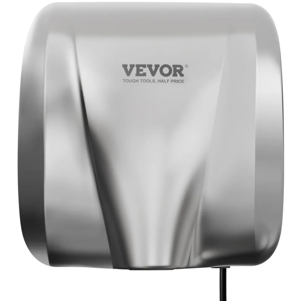 VEVOR Heavy Duty Commercial Hand Dryer, 1300W Automatic High Speed Stainless Steel Warm Wind Hand Blower, 120V Plug In/Hardwired Two Power Options, Compliant for Industry Business Restrooms