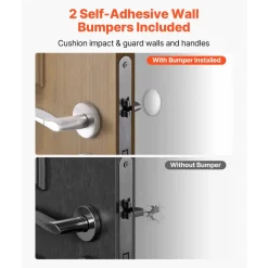 VEVOR Heavy Duty Door Stopper, 2 Pack, Door Stop Wedge for Bottom, Premium Zinc Alloy and Dual-Sided PVC Non-Slip Pads, with 2 Self-Adhesive Wall Protectors, Suitable for Various Types and Rooms