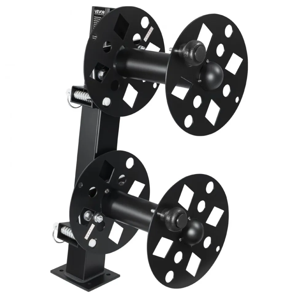 VEVOR Heavy Duty Double Welding Cable Reel, Welding Cable Lead Reels for 150FT 1/0 & 125FT 2/0 Cable, Powder-Coated Steel Reel with Locking Pin for Service Trucks, Fleet Maintenance, Jobsites