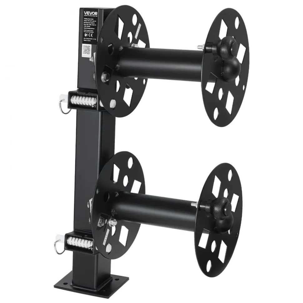 VEVOR Heavy Duty Double Welding Cable Reel, Welding Cable Lead Reels for 150FT 1/0 & 125FT 2/0 Cable, Powder-Coated Steel Reel with Locking Pin for Service Trucks, Fleet Maintenance, Jobsites