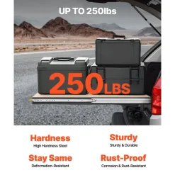 VEVOR Heavy Duty Drawer Slides 60inch, 1 Pair Locking Drawer Slides 250lbs Load Capacity, Side Mount Ball Bearing, 3-Fold Full Extension