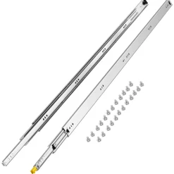 VEVOR Heavy Duty Drawer Slides 60inch, 1 Pair Locking Drawer Slides 250lbs Load Capacity, Side Mount Ball Bearing, 3-Fold Full Extension