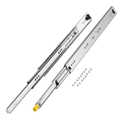 VEVOR Heavy Duty Drawer Slides 24inch, 1 Pair Locking Drawer Slides 250lbs Load Capacity, Side Mount Ball Bearing, 3-Fold Full Extension