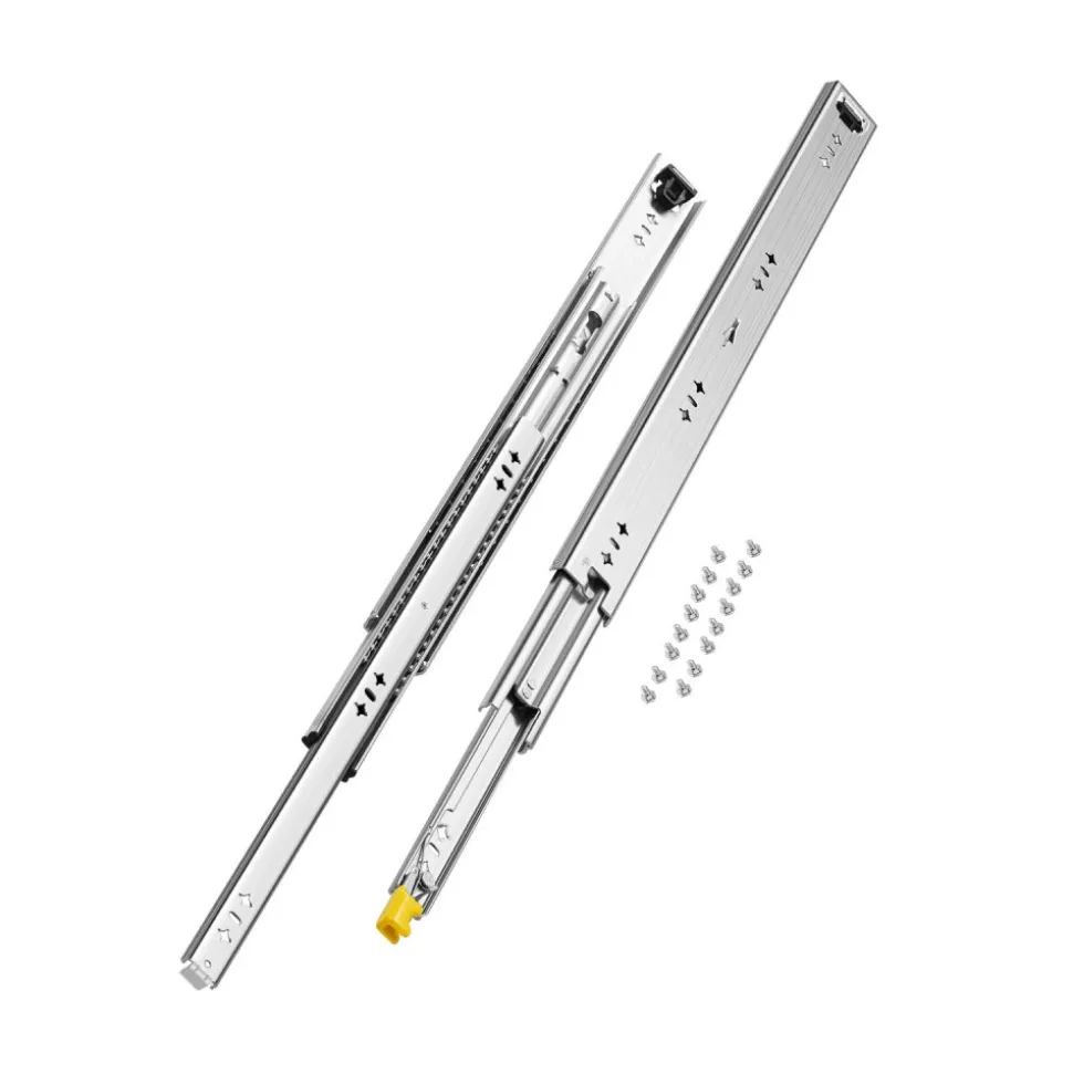 VEVOR Heavy Duty Drawer Slides 24inch, 1 Pair Locking Drawer Slides 250lbs Load Capacity, Side Mount Ball Bearing, 3-Fold Full Extension