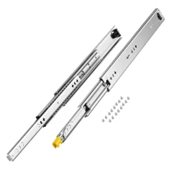 VEVOR Heavy Duty Drawer Slides 18inch, 1 Pair Locking Drawer Slides 250lbs Load Capacity, Side Mount Ball Bearing, 3-Fold Full Extension
