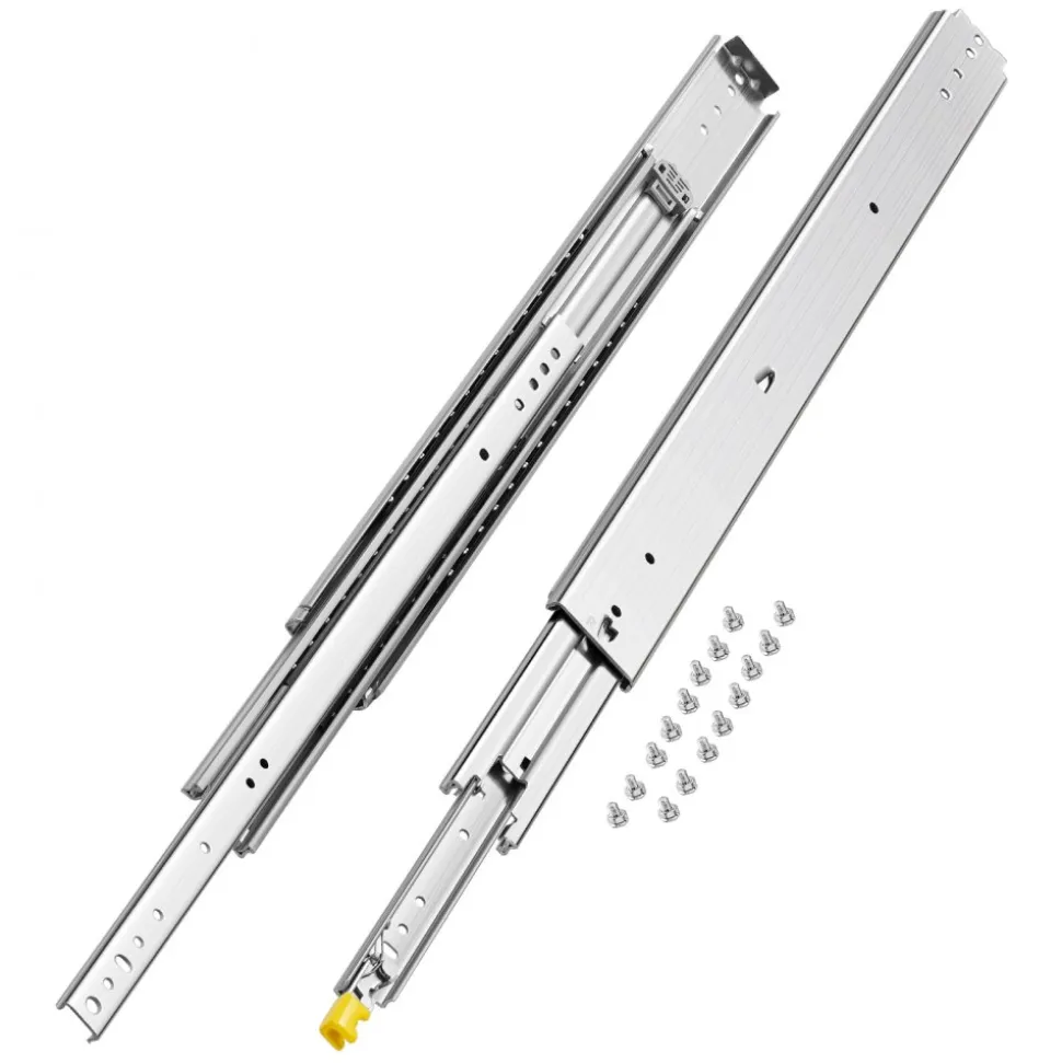 VEVOR Heavy Duty Drawer Slides, 1 Pair 30inch Locking Drawer Slides, 500lbs Load Capacity, Side Mount Ball Bearing Drawer Glides, Full Extension Industrial Locking Rail