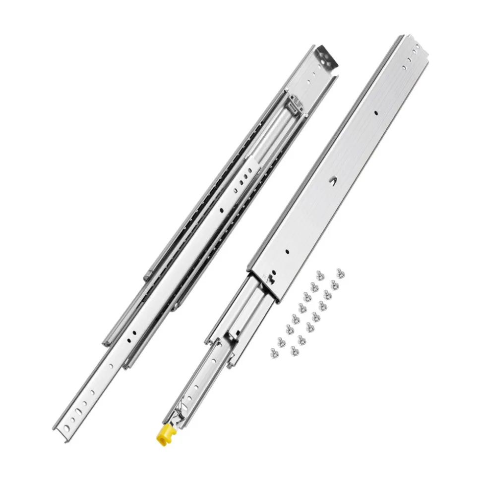 VEVOR Heavy Duty Drawer Slides, 1 Pair 30inch Locking Drawer Slides, 500lbs Load Capacity, Side Mount Ball Bearing Drawer Glides, Full Extension Industrial Locking Rail