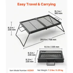 VEVOR Heavy Duty Folding Campfire Grill, 24