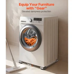 VEVOR Heavy Duty Furniture Appliances Rollers, 660 lbs Total Load, Extendable Appliance Rollers Mobile Washing Machine Base, Fridge Stand Dolly Movers for Refrigerators, Dryers, Dishwashers, White
